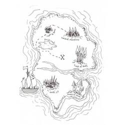 Dessin à colorier: Carte au Trésor (Géographie et Lieux) #211525 - Coloriages à Imprimer Gratuits