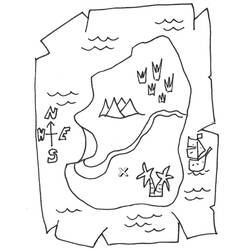 Dessin à colorier: Carte au Trésor (Géographie et Lieux) #211529 - Coloriages à Imprimer Gratuits