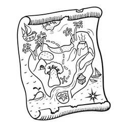 Dessin à colorier: Carte au Trésor (Géographie et Lieux) #211537 - Coloriages à Imprimer Gratuits