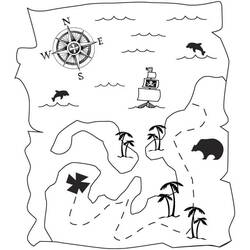 Dessin à colorier: Carte au Trésor (Géographie et Lieux) #211542 - Coloriages à Imprimer Gratuits