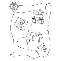 Dessin à colorier: Carte au Trésor (Géographie et Lieux) #211545 - Coloriages à Imprimer Gratuits