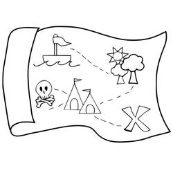 Dessin à colorier: Carte au Trésor (Géographie et Lieux) #211548 - Coloriages à Imprimer Gratuits