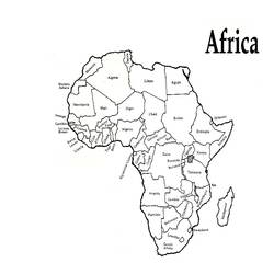 Dessin à colorier: Carte de l’Afrique (Géographie et Lieux) #179876 - Coloriages à Imprimer Gratuits