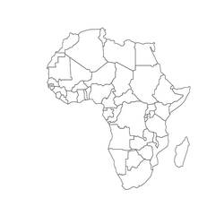 Dessin à colorier: Carte de l’Afrique (Géographie et Lieux) #179877 - Coloriages à Imprimer Gratuits