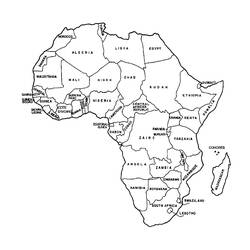 Dessin à colorier: Carte de l’Afrique (Géographie et Lieux) #179879 - Coloriages à Imprimer Gratuits