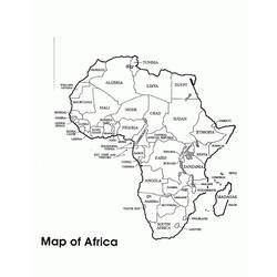 Dessin à colorier: Carte de l’Afrique (Géographie et Lieux) #179881 - Coloriages à Imprimer Gratuits