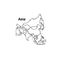 Dessins à colorier: Carte de l’Asie - Coloriages à Imprimer Gratuits