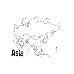 Dessin à colorier: Carte de l’Asie (Géographie et Lieux) #179897 - Coloriages à Imprimer Gratuits