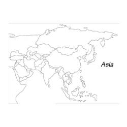 Dessin à colorier: Carte de l’Asie (Géographie et Lieux) #179899 - Coloriages à Imprimer Gratuits
