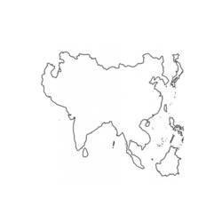 Dessin à colorier: Carte de l’Asie (Géographie et Lieux) #179902 - Coloriages à Imprimer Gratuits