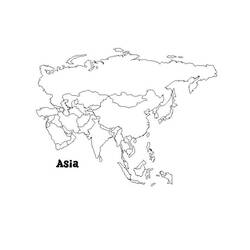 Dessin à colorier: Carte de l’Asie (Géographie et Lieux) #179904 - Coloriages à Imprimer Gratuits