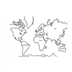 Dessin à colorier: Carte du Monde (Géographie et Lieux) #179908 - Coloriages à Imprimer Gratuits