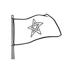 Dessins à colorier: Drapeau Maroc - Coloriages à Imprimer Gratuits
