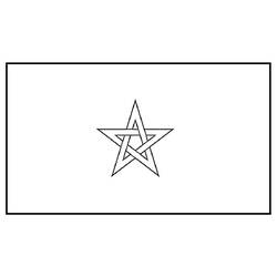Dessin à colorier: Drapeau Maroc (Géographie et Lieux) #187981 - Coloriages à Imprimer Gratuits
