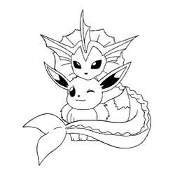 Dessin à colorier: Aquali (Vaporeon) (Jeux Vidéos) #184356 - Coloriages à Imprimer Gratuits