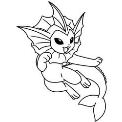 Dessin à colorier: Aquali (Vaporeon) (Jeux Vidéos) #184357 - Coloriages à Imprimer Gratuits