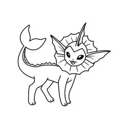 Dessin à colorier: Aquali (Vaporeon) (Jeux Vidéos) #184359 - Coloriages à Imprimer Gratuits