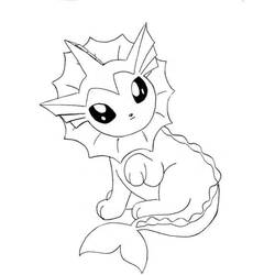 Dessin à colorier: Aquali (Vaporeon) (Jeux Vidéos) #184360 - Coloriages à Imprimer Gratuits
