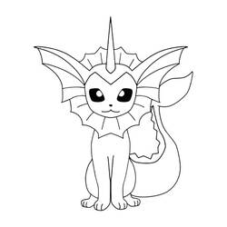 Dessin à colorier: Aquali (Vaporeon) (Jeux Vidéos) #184361 - Coloriages à Imprimer Gratuits