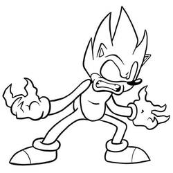 Coloriage Dark Sonic (Jeux Vidéos) #222179 à imprimer et colorier