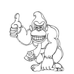 Dessin à colorier: Donkey Kong (Jeux Vidéos) #112192 - Coloriages à imprimer