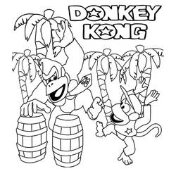 Coloriage gratuit Donkey Kong (Jeux Vidéos) #186361 à colorier aux crayons