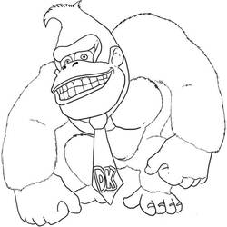 Coloriage Donkey Kong (Jeux Vidéos) #186380, dessin gratuit prêt à imprimer