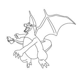 Coloriage Dracaufeu (Jeux Vidéos) #179546 à imprimer et colorier