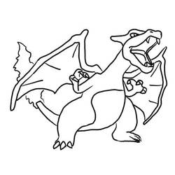 Coloriage Dracaufeu (Jeux Vidéos) #179549 à imprimer et colorier