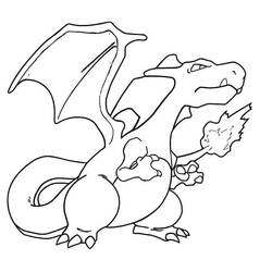 Coloriage Dracaufeu (Jeux Vidéos) #179555 à imprimer et colorier