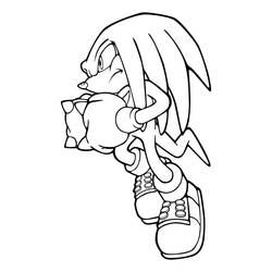 Coloriage Knuckles (Jeux Vidéos) #212914 à imprimer et colorier
