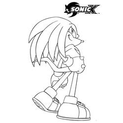 Coloriage Knuckles (Jeux Vidéos) #212924 à imprimer et colorier