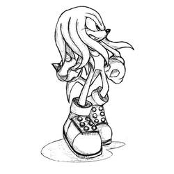Coloriage Knuckles (Jeux Vidéos) #212938 à imprimer et colorier