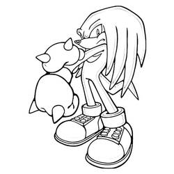 Coloriage Knuckles (Jeux Vidéos) #212940 à imprimer et colorier