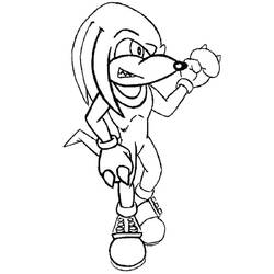Coloriage Knuckles (Jeux Vidéos) #212941 à imprimer et colorier