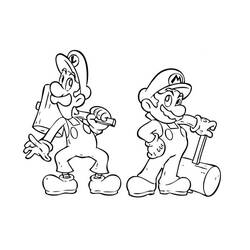 Dessin à colorier: Mario Et Luigi (Jeux Vidéos) #217714 - Coloriages à Imprimer Gratuits
