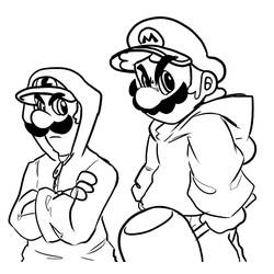 Dessin à colorier: Mario Et Luigi (Jeux Vidéos) #217715 - Coloriages à Imprimer Gratuits