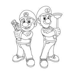 Dessin à colorier: Mario Et Luigi (Jeux Vidéos) #217730 - Coloriages à Imprimer Gratuits