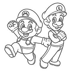 Dessin à colorier: Mario Et Luigi (Jeux Vidéos) #217734 - Coloriages à Imprimer Gratuits