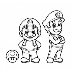 Dessin à colorier: Mario Et Luigi (Jeux Vidéos) #217735 - Coloriages à Imprimer Gratuits