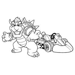 Dessin à colorier: Mario Kart (Jeux Vidéos) #154423 - Coloriages à imprimer