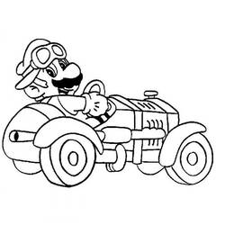 Dessin à colorier: Mario Kart (Jeux Vidéos) #154424 - Coloriages à imprimer