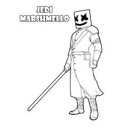 Dessin à colorier: Marshmello Fortnite (Jeux Vidéos) #208253 - Coloriages à Imprimer Gratuits