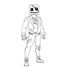 Dessin à colorier: Marshmello Fortnite (Jeux Vidéos) #208256 - Coloriages à Imprimer Gratuits