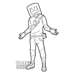 Dessin à colorier: Marshmello Fortnite (Jeux Vidéos) #208257 - Coloriages à Imprimer Gratuits