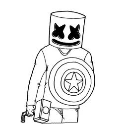 Dessin à colorier: Marshmello Fortnite (Jeux Vidéos) #208258 - Coloriages à Imprimer Gratuits