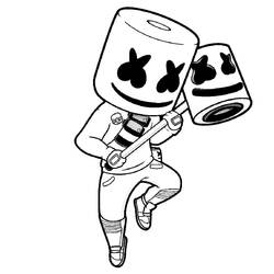 Dessin à colorier: Marshmello Fortnite (Jeux Vidéos) #208260 - Coloriages à Imprimer Gratuits