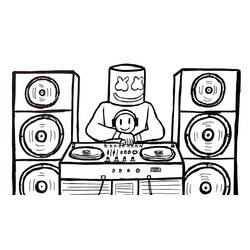 Dessin à colorier: Marshmello Fortnite (Jeux Vidéos) #208261 - Coloriages à Imprimer Gratuits