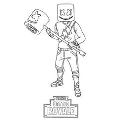 Dessin à colorier: Marshmello Fortnite (Jeux Vidéos) #208262 - Coloriages à Imprimer Gratuits