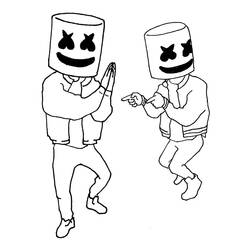 Dessin à colorier: Marshmello Fortnite (Jeux Vidéos) #208268 - Coloriages à Imprimer Gratuits